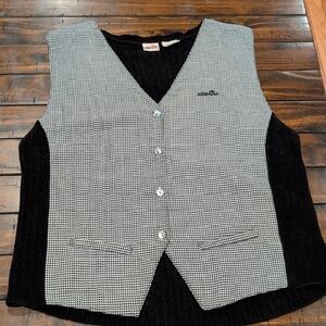 Vintage Ellesse Micro Triangle Button Down Chenille Vest